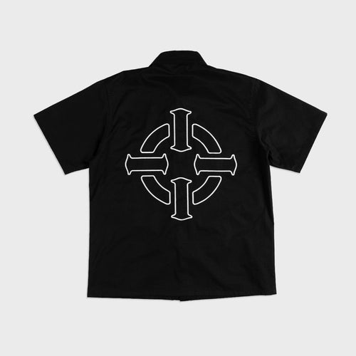 PROPER TARGET BUTTON UP SHIRT BLACK - Proper Streetwear