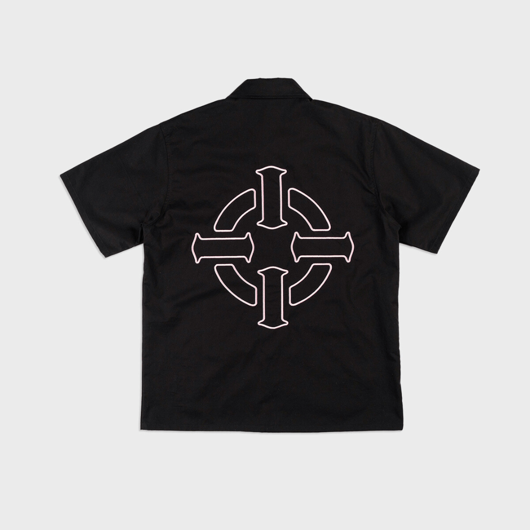 PROPER TARGET BUTTON UP SHIRT BLACK/ROSE GOLD - Proper Streetwear