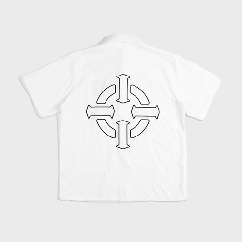 PROPER TARGET BUTTON UP SHIRT WHITE - Proper Streetwear