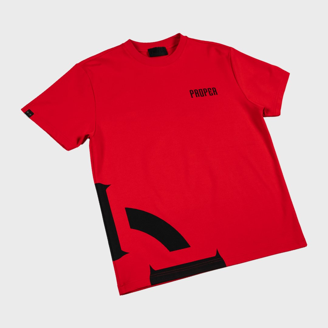 PROPER TARGET FITTED TEE RED/BLACK - Proper Streetwear