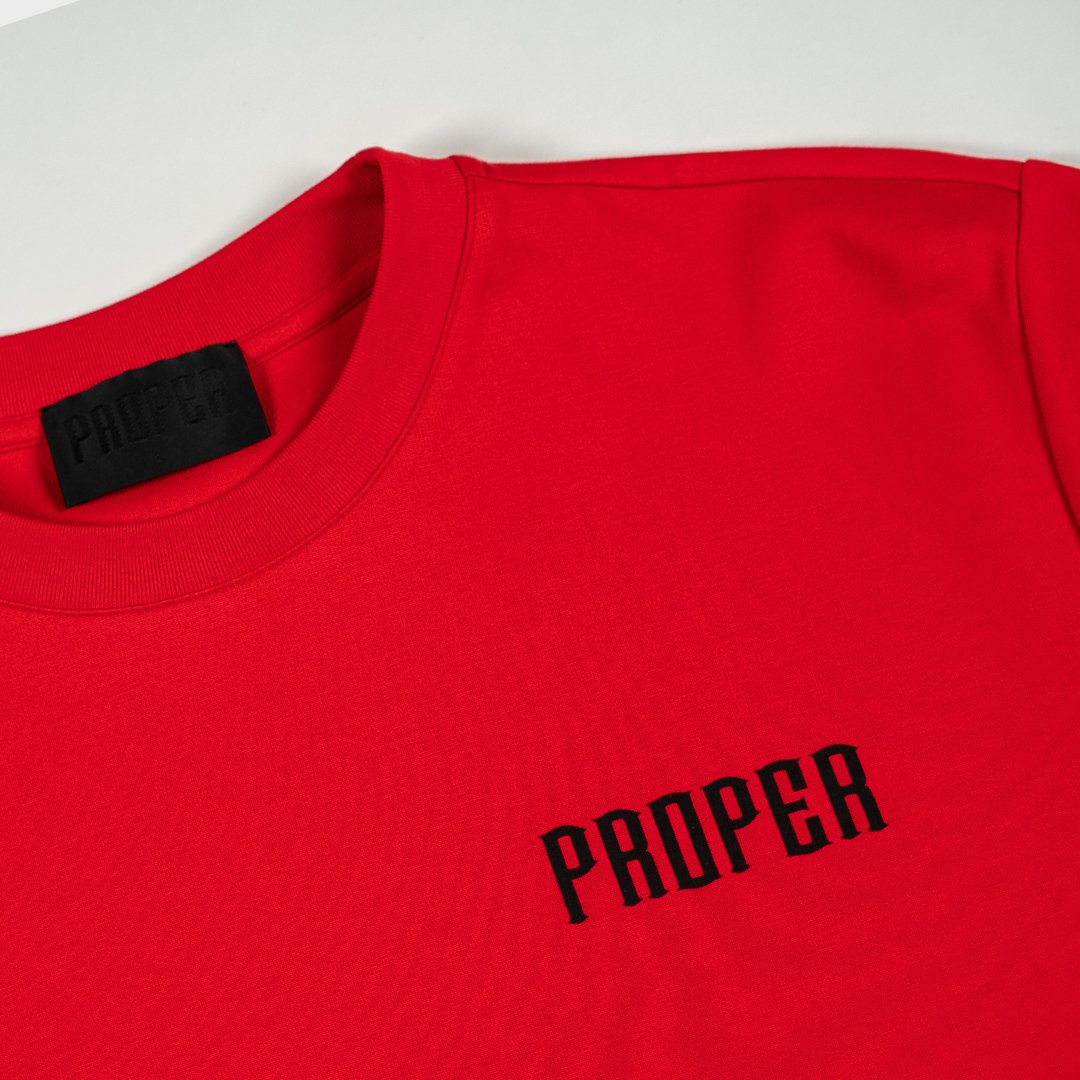 PROPER TARGET FITTED TEE RED/BLACK - Proper Streetwear