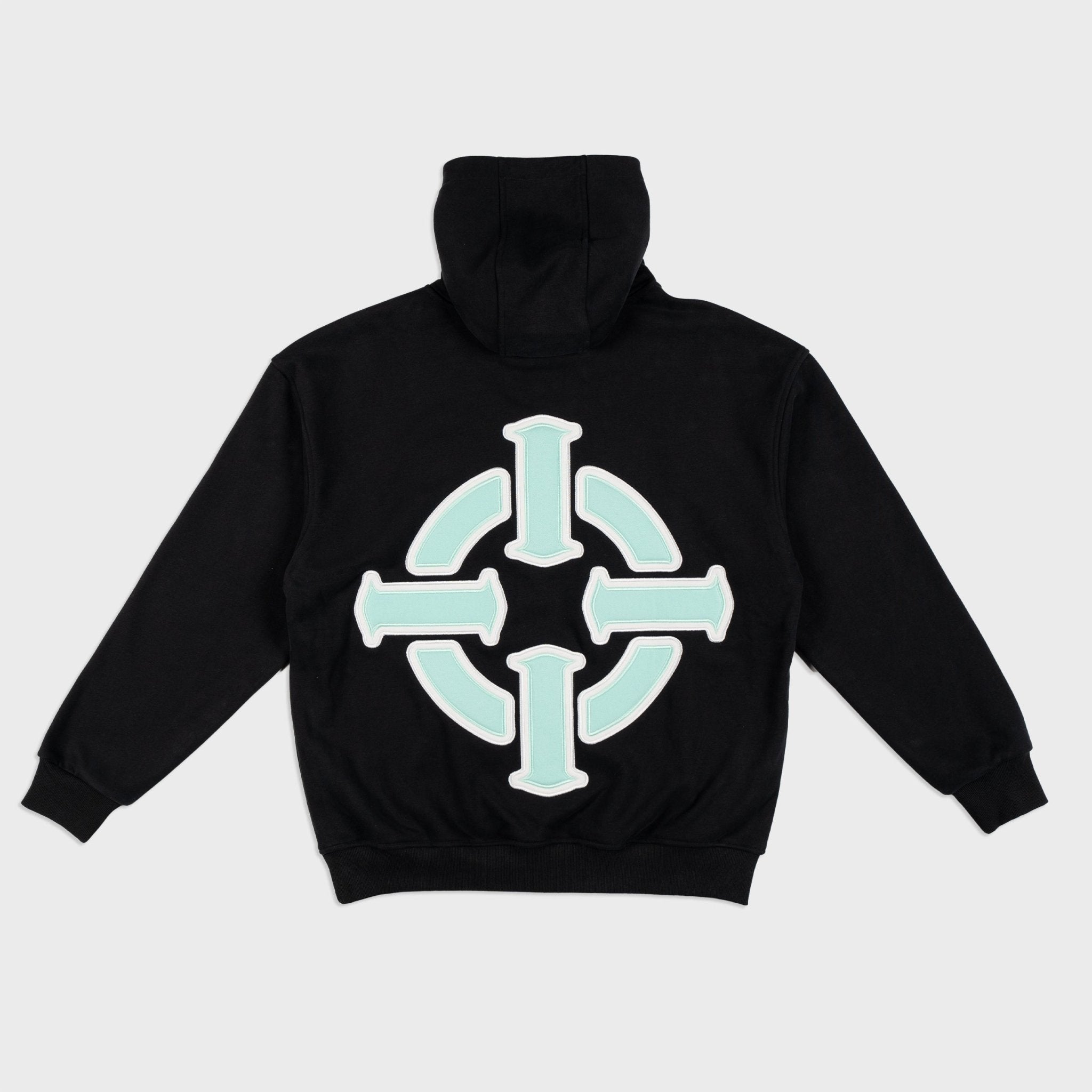PROPER TARGET HOODIE BLACK/TIFFANY BLUE - Proper Streetwear