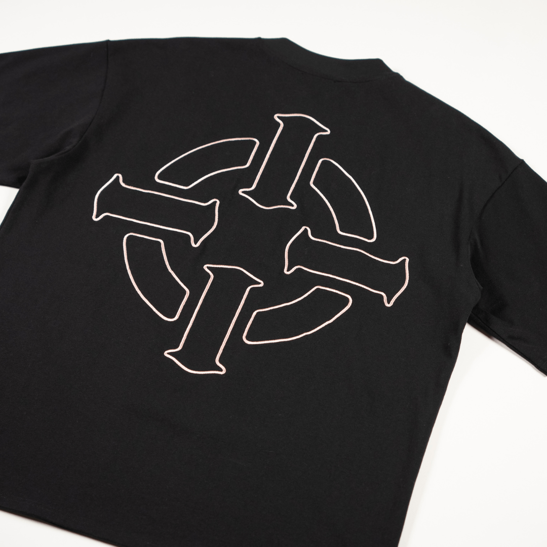 PROPER TARGET OVERSIZED TEE BLACK/ROSE GOLD - Proper Streetwear