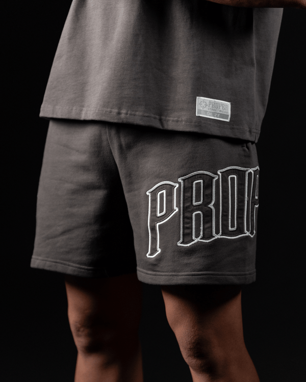 PROPER TARGET SHORTS CHARCOAL/WHITE - Proper Streetwear