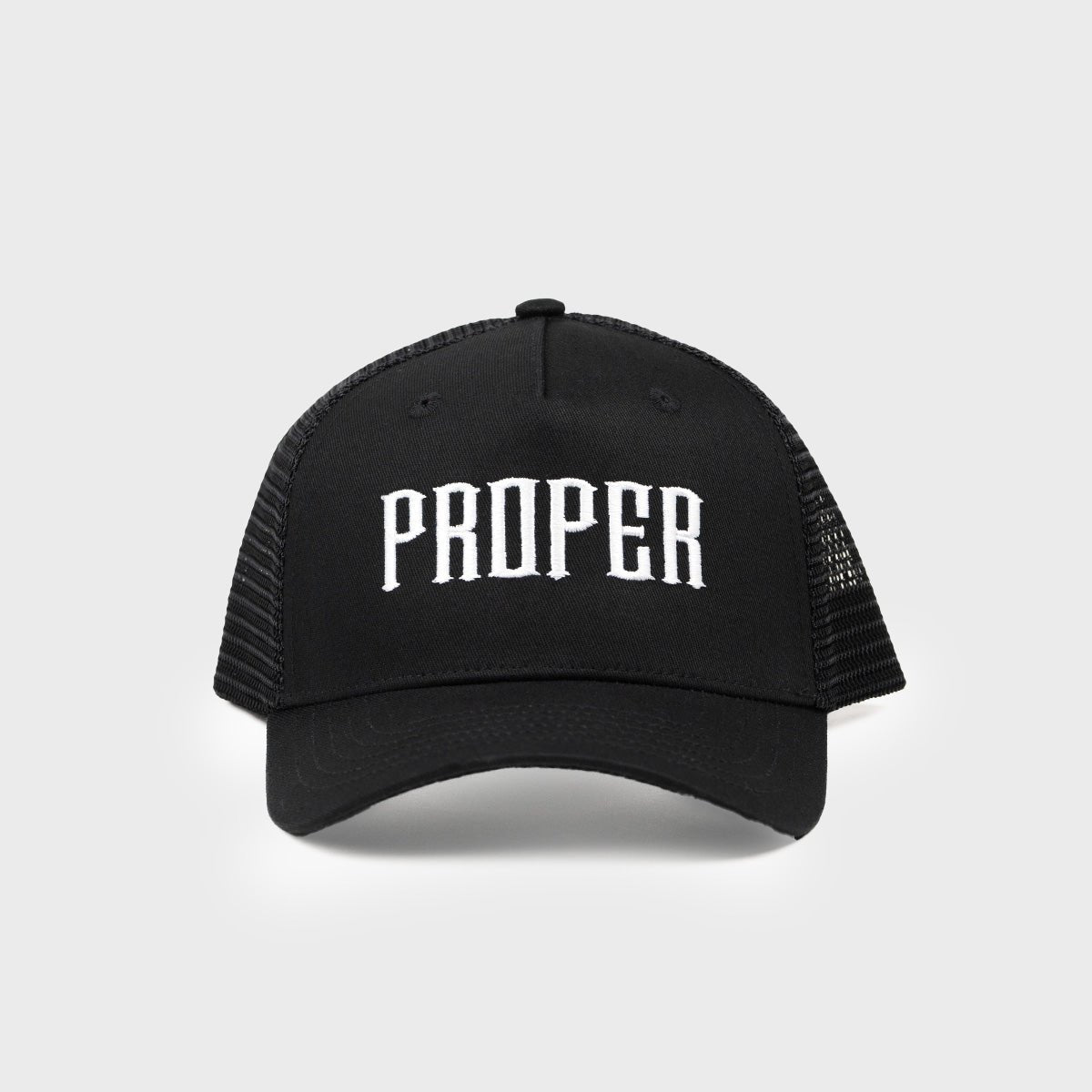 PROPER TRUCKER CAP BLACK - Proper Streetwear