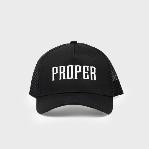 PROPER TRUCKER CAP BLACK - Proper Streetwear