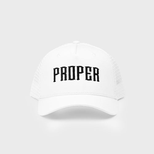 PROPER TRUCKER CAP WHITE - Proper Streetwear