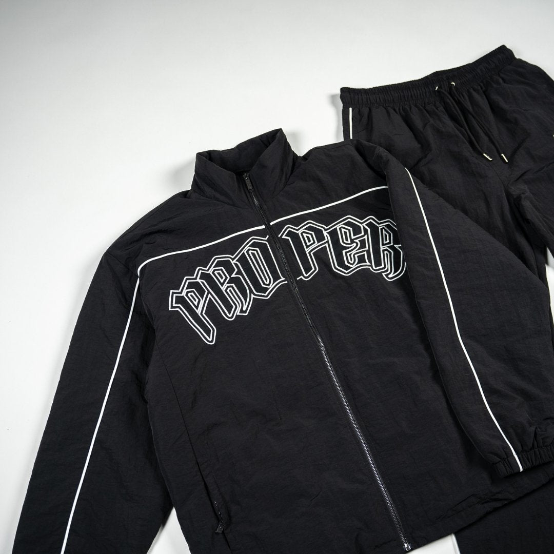 PROPER VARSITY JACKET BLACK/WHITE - Proper Streetwear