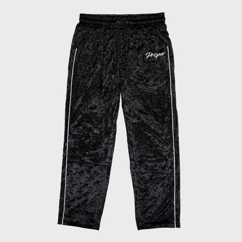 PROPER VELOUR TRACKPANTS BLACK - Proper Streetwear