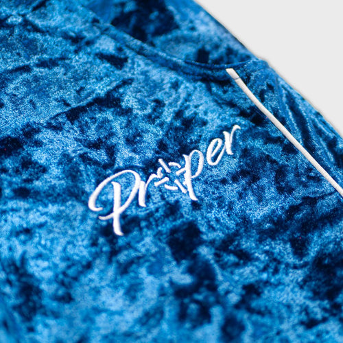 PROPER VELOUR TRACKPANTS BLUE - Proper Streetwear