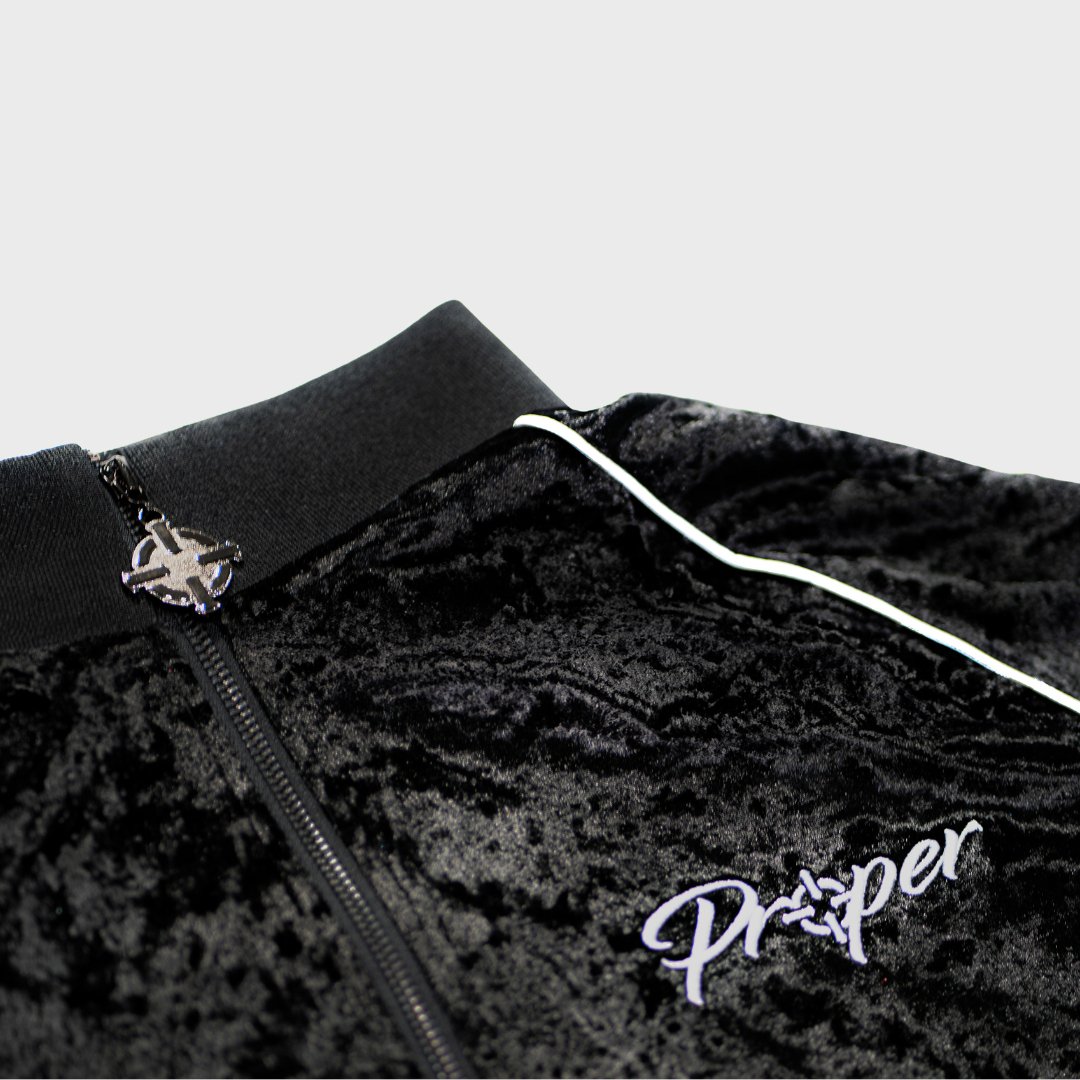 PROPER VELOUR TRACKSUIT BLACK - Proper Streetwear