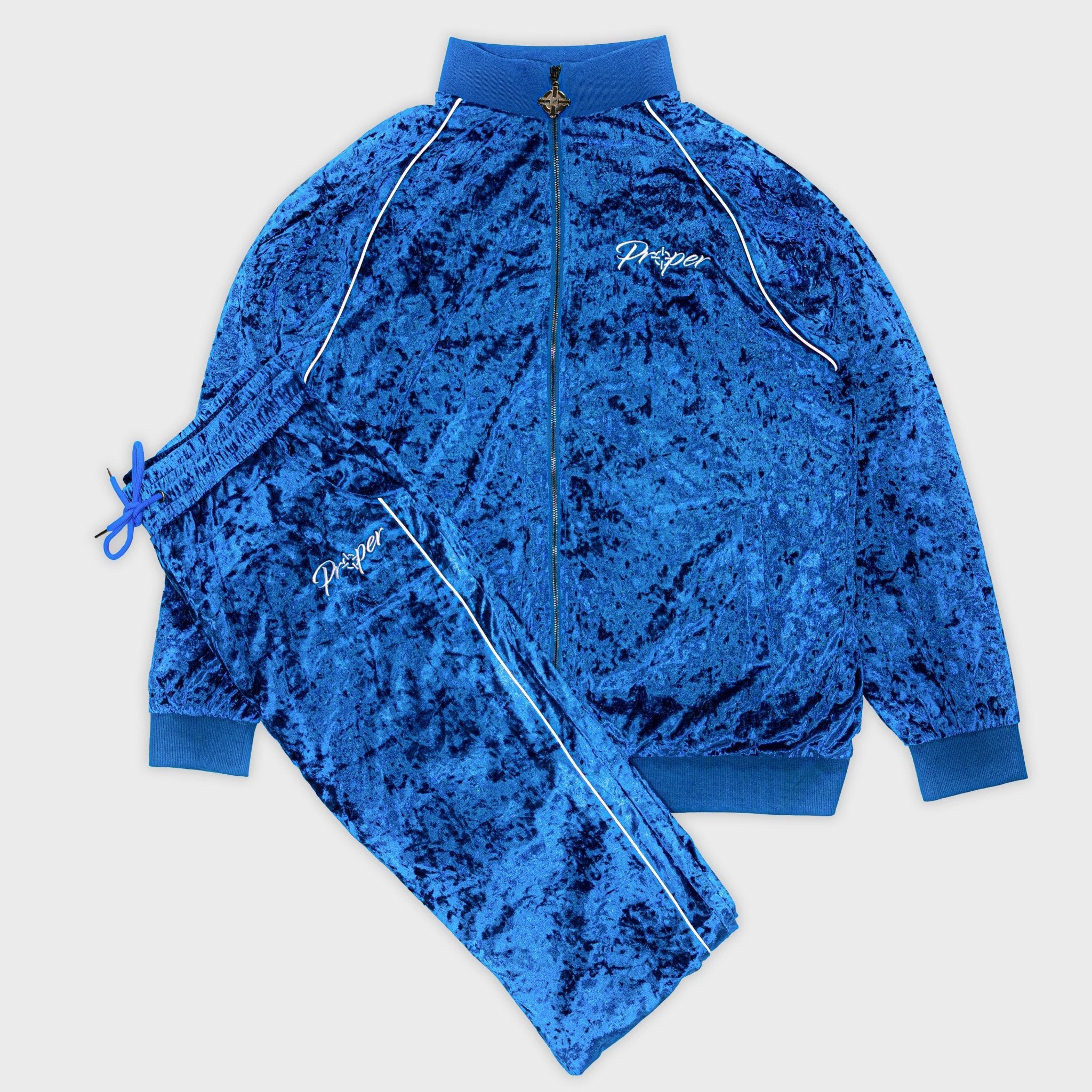 PROPER VELOUR TRACKSUIT BLUE - Proper Streetwear