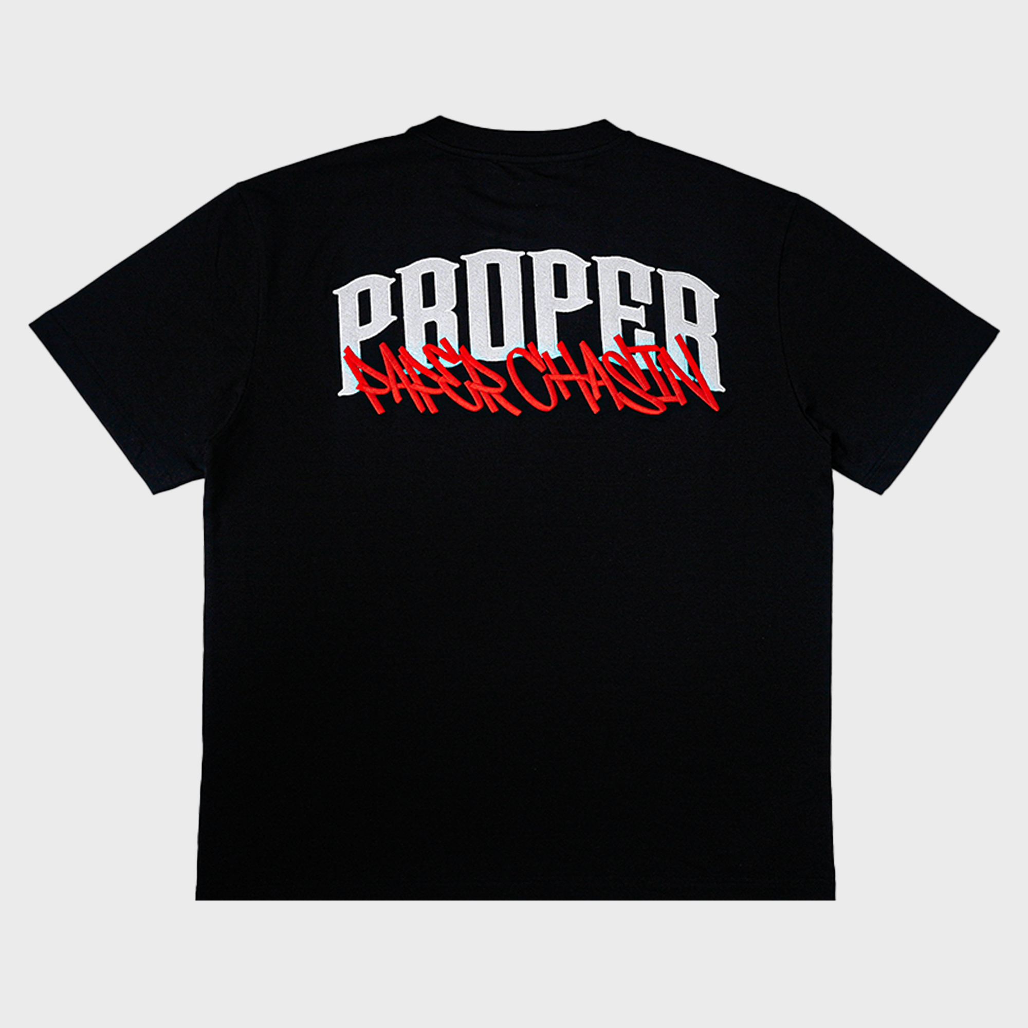 PROPER X PAPERCHASIN FITTED TEE BLACK/RED - Proper Streetwear