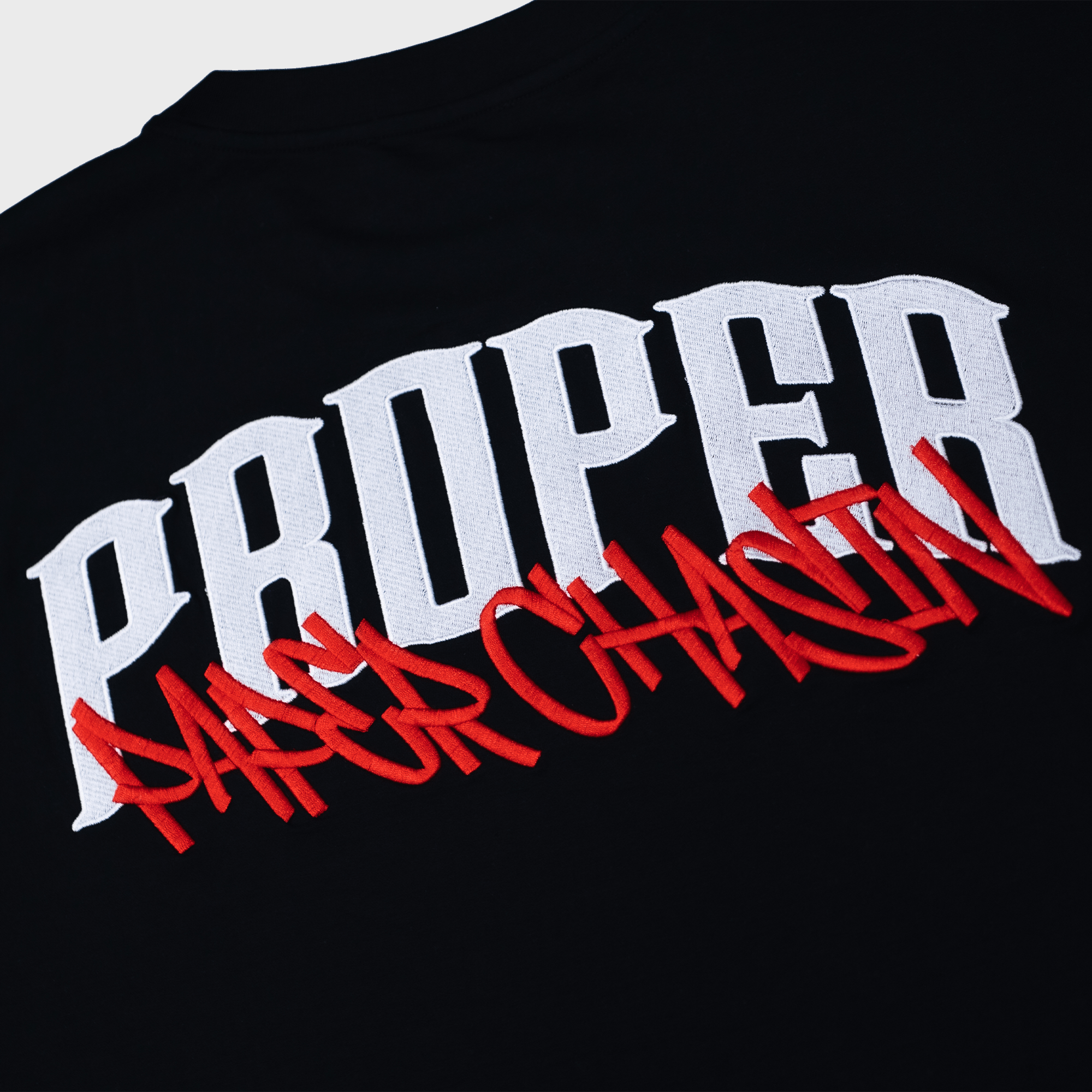 PROPER X PAPERCHASIN FITTED TEE BLACK/RED - Proper Streetwear