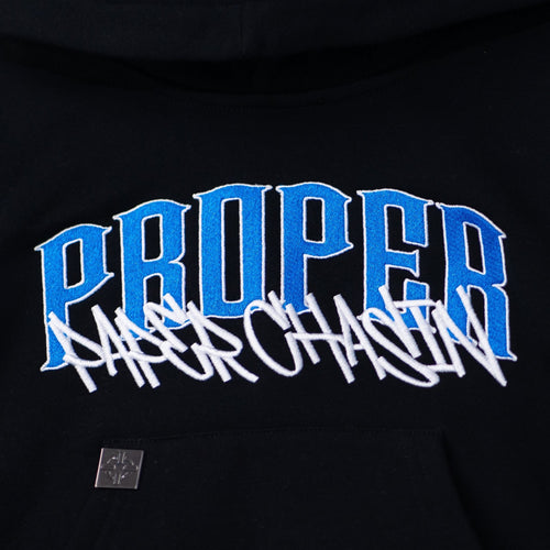 PROPER X PAPERCHASIN KIDS HOODIE BLUE - Proper Streetwear