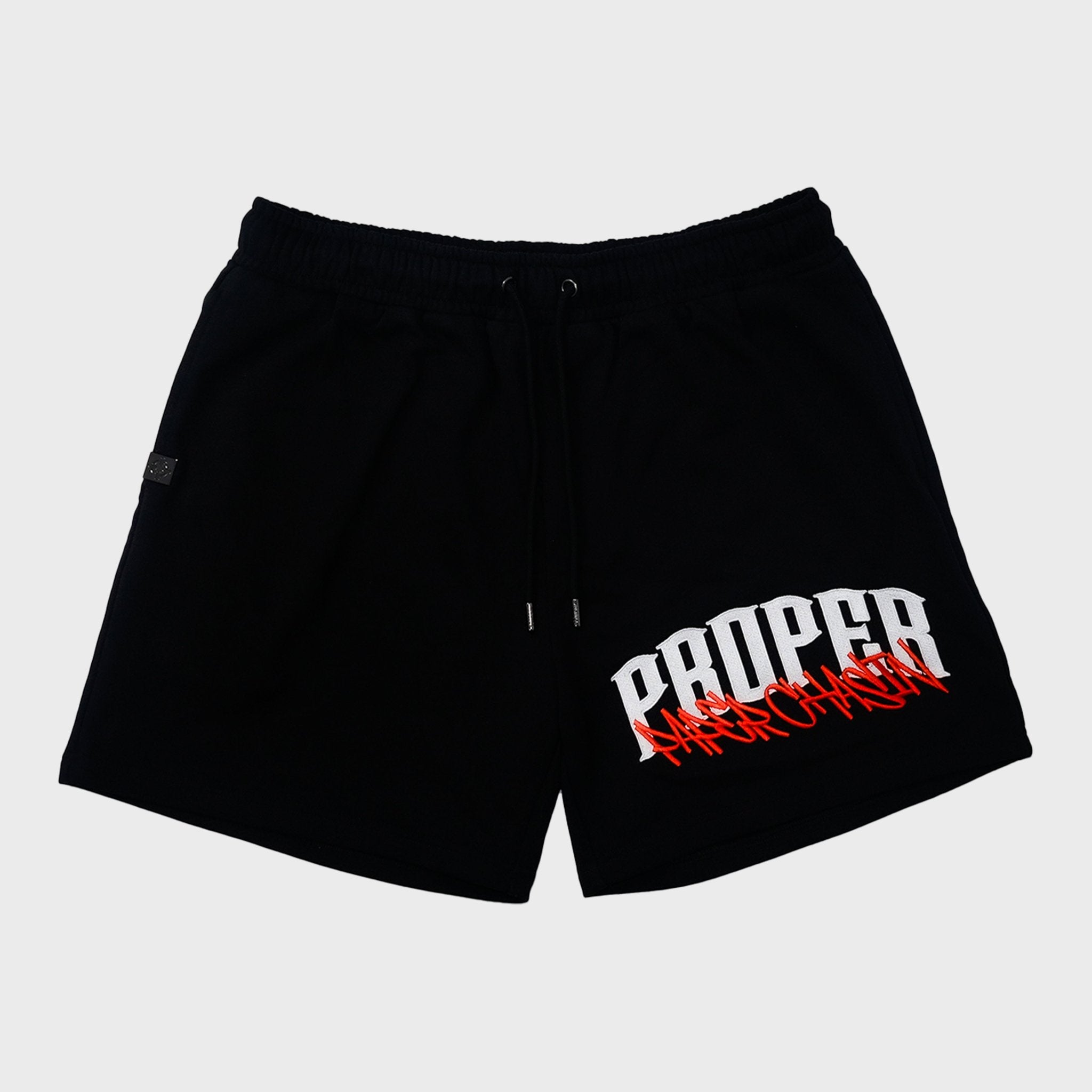 PROPER X PAPERCHASIN SHORTS BLACK/RED - Proper Streetwear