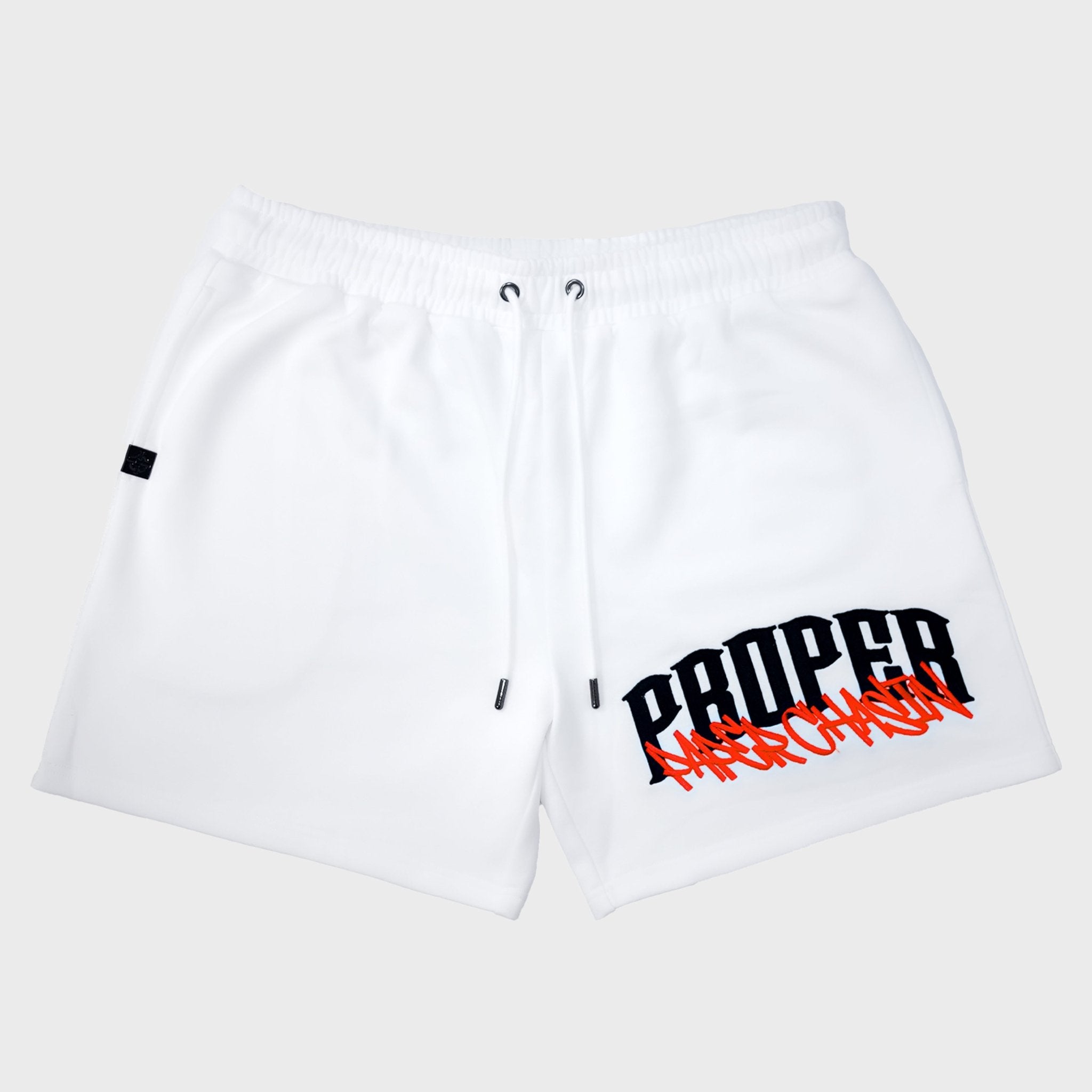 PROPER X PAPERCHASIN SHORTS WHITE/RED - Proper Streetwear