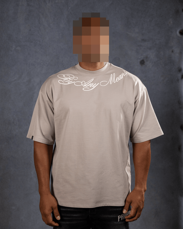 SCRIPTED ARC OVERSIZED TEE GREY - Proper Streetwear