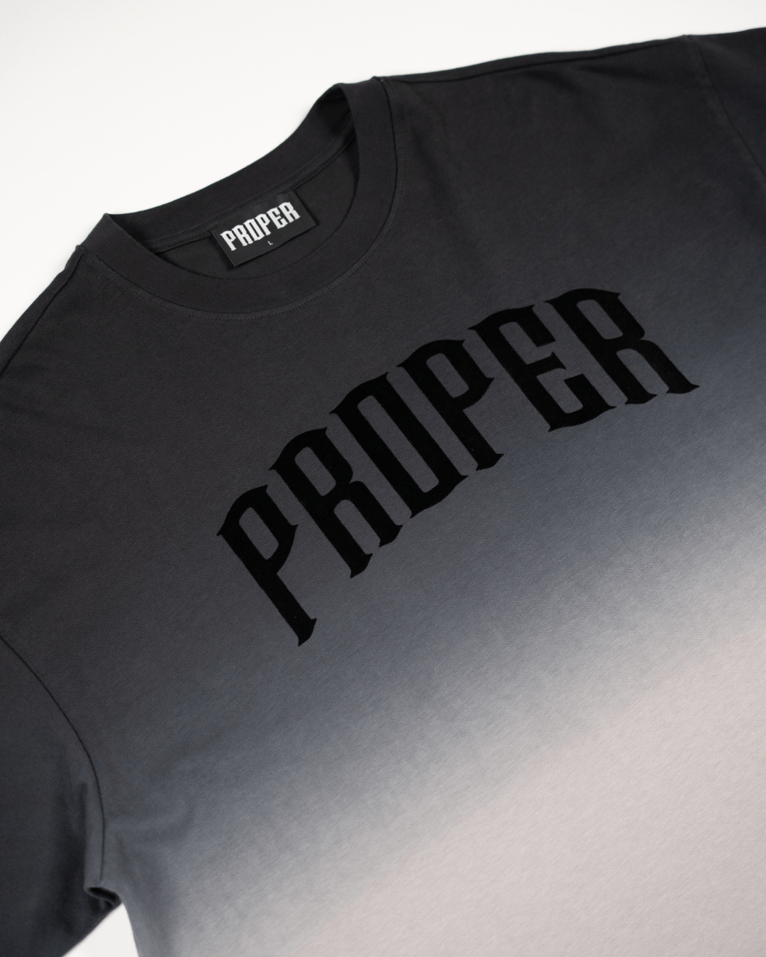 SHADOWFADE FITTED TEE BLACK - GREY - Proper Streetwear