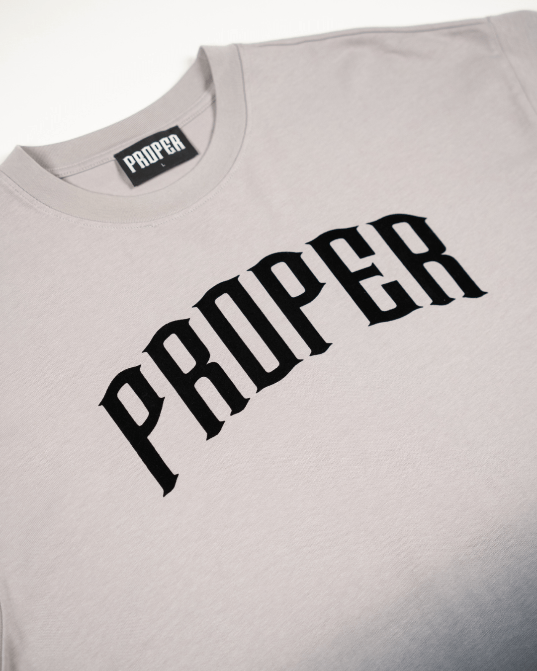 SHADOWFADE FITTED TEE GREY - BLACK - Proper Streetwear