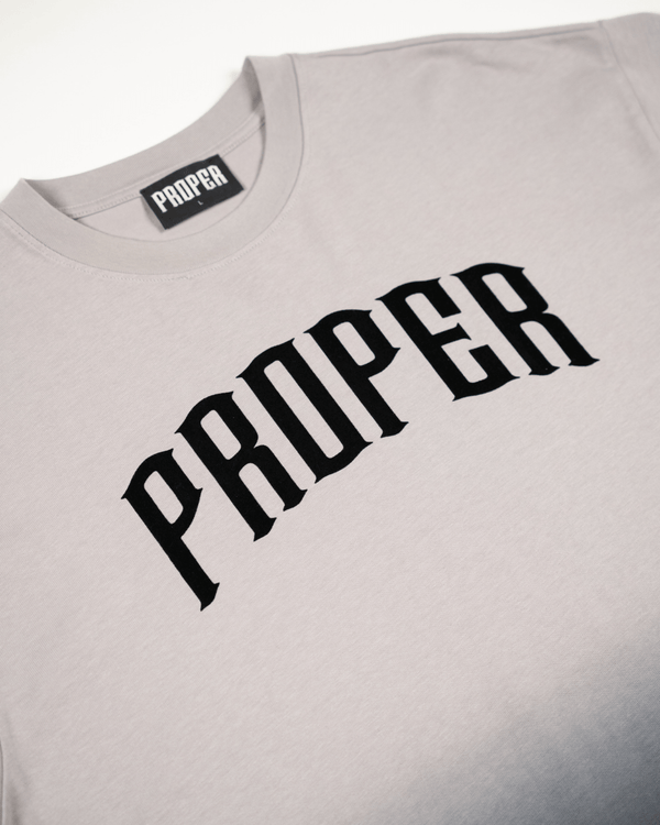 SHADOWFADE FITTED TEE GREY - BLACK - Proper Streetwear